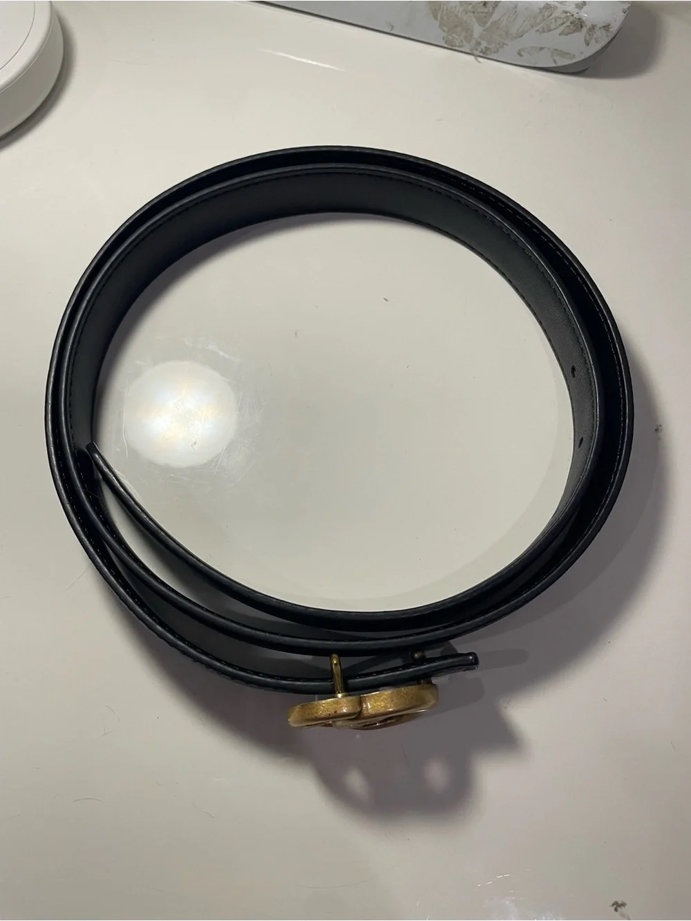 Gucci Black Leather Belt Size 80 / 32 - Serial 121282 0959